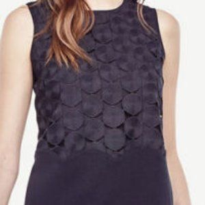 Ann Taylor SP Navy Circle Lace Shell $98